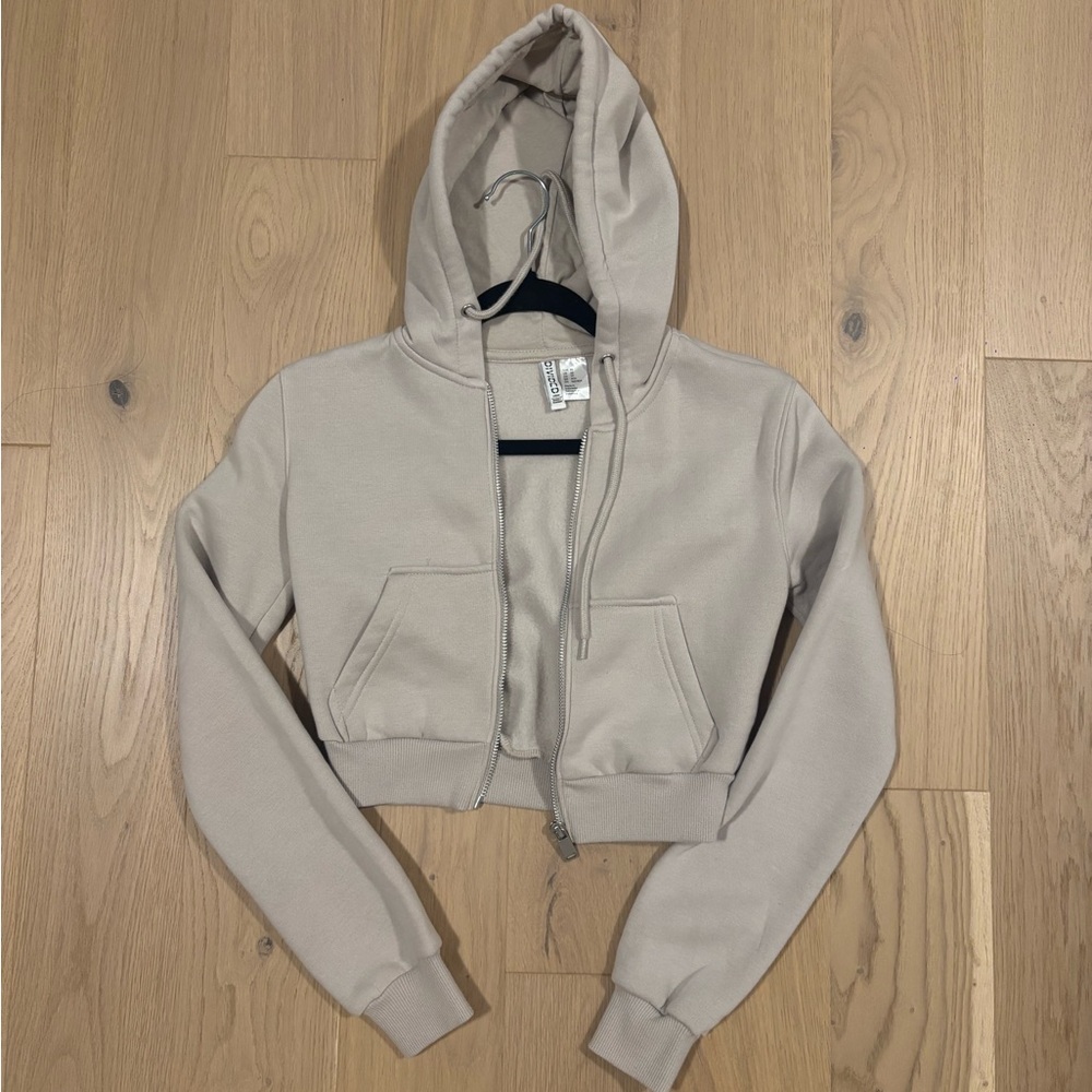 Women's Beige Hoodie Jacket